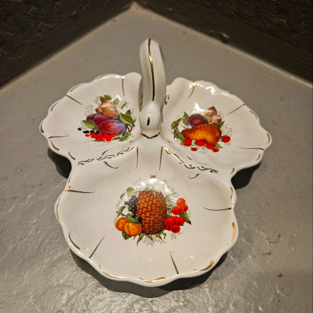 OLD VINTAGE RARE PEDDER PORCELAIN CERAMIC DRY FRUIT TRAY